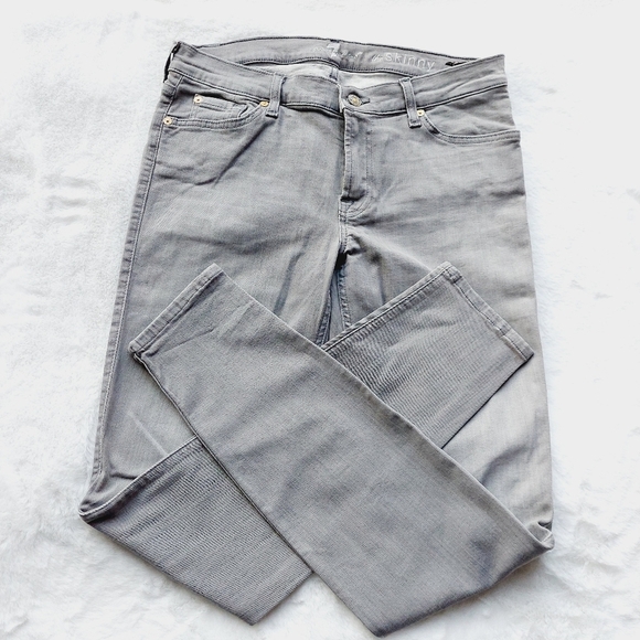 7 For All Mankind Gray Skinny Five Pockets Classic Jeans P476 - Picture 2 of 8